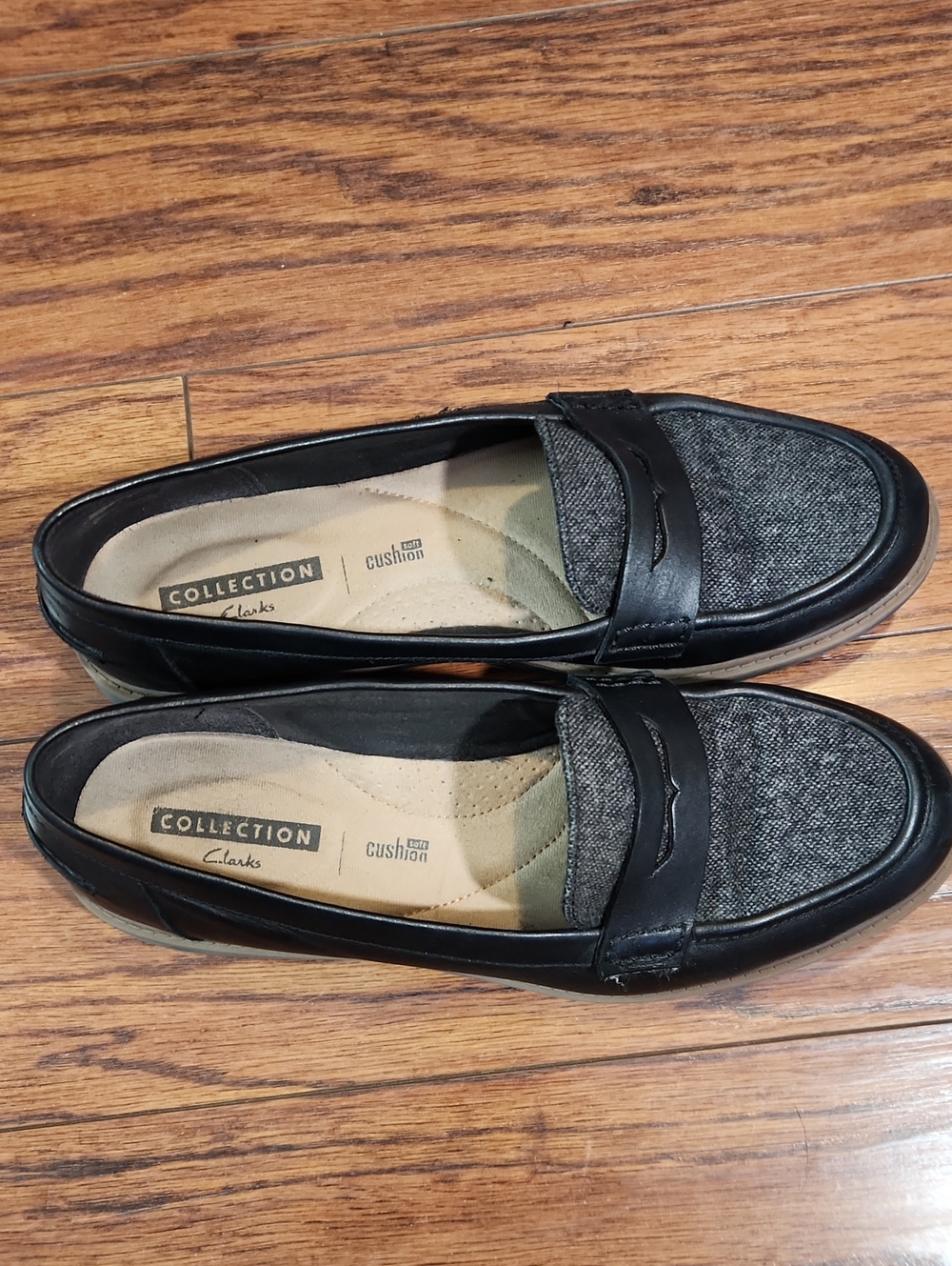 Clark's Cushion Collection Black & Gray Tweed Loafers - Picture 2 of 5